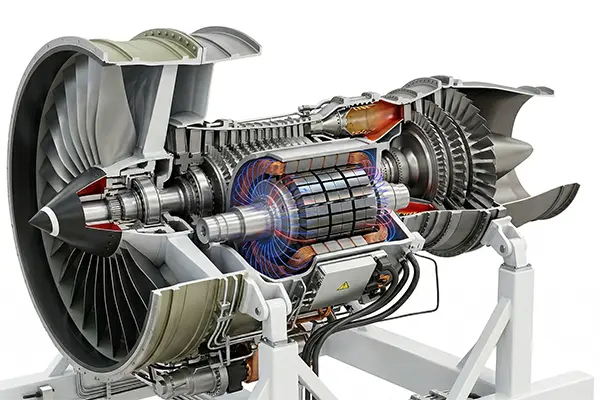turbofan engine integrated starter generator isg cutaway
